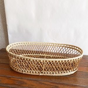 Vintage Rattan Oval Basket